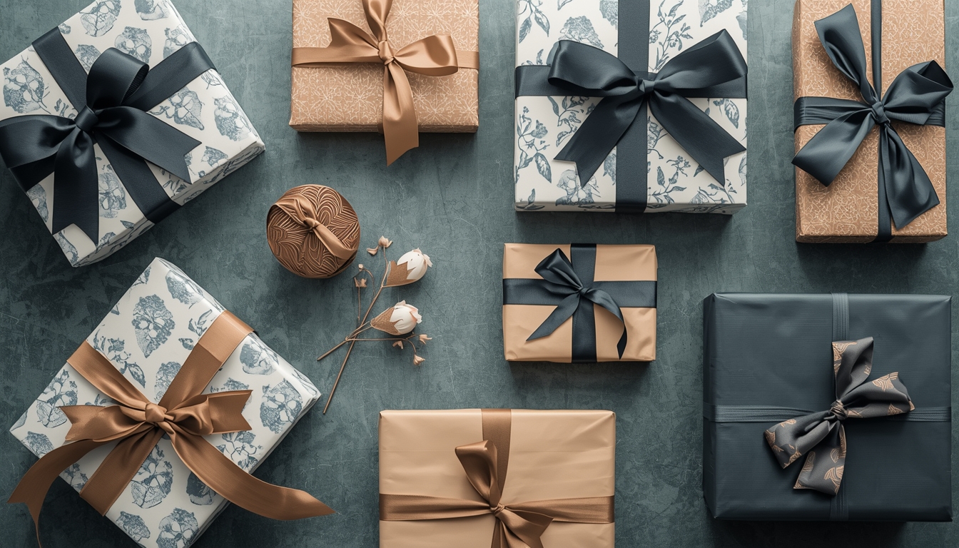 Custom designed gift wrapping with unique patterns and personalized elements